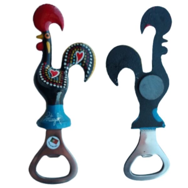 Magnético Galo de Barcelos abre cápsulas em metal pintado à mão