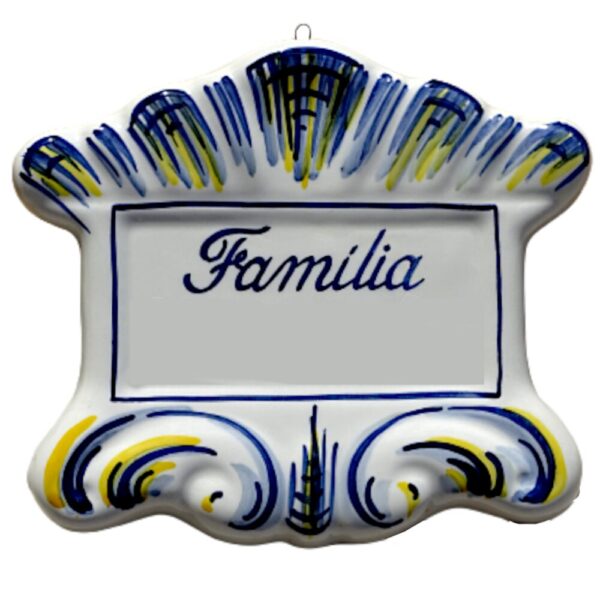 Placa de Família em faiança coleção antiga