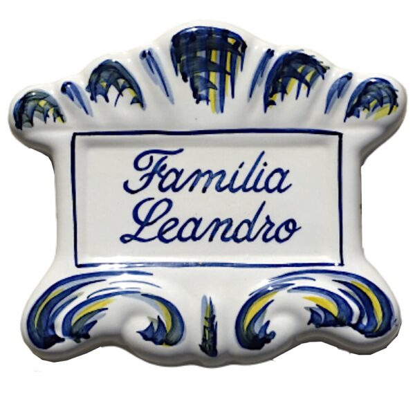 Placa de Família em faiança Leandro