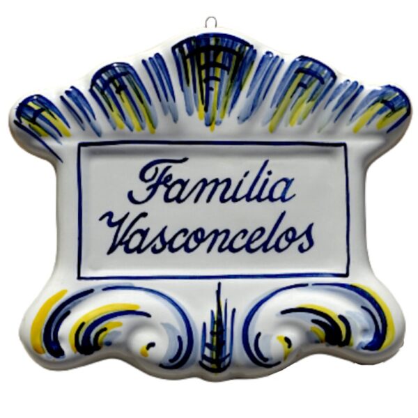 Placa de Família em faiança Vasconcelos
