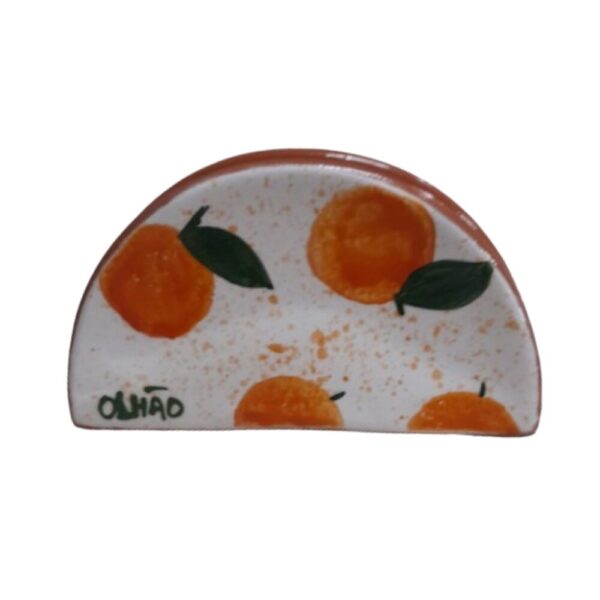 Suporte guardanapos em cerâmica pintado à mão decoração Laranjinha
