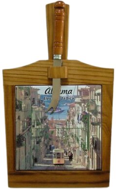 Tábua de Queijo Envernizado Escuro Alfama 15X15cm