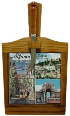 Tábua de Queijo Envernizado Escuro Alfama15X15cm