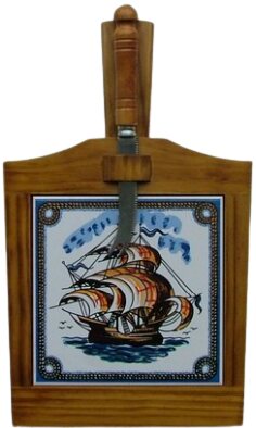 Tábua de Queijo Envernizado Escuro Caravela 15X15 cm