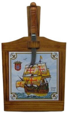 Tábua de Queijo Envernizado Escuro Caravela 15X15cm