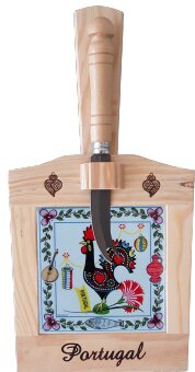 Tábua de Queijo Envernizado Galo de Barcelos 10X10  cm