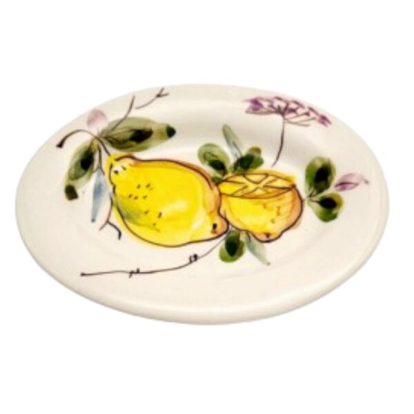Travessa oval mini em faiança pintada à mão decoração Limões